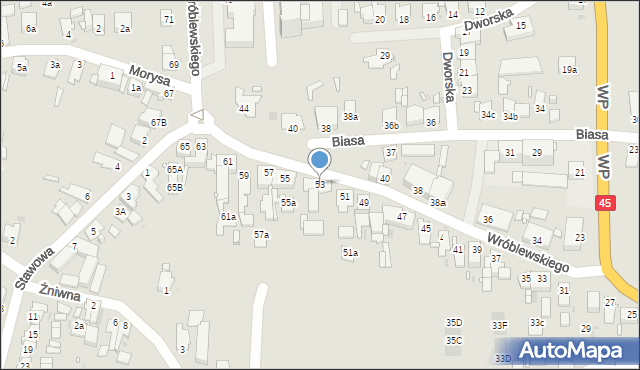 Opole, Wróblewskiego Walerego, gen., 53, mapa Opola
