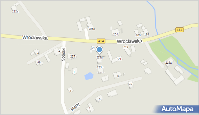 Opole, Wrocławska, 223a, mapa Opola