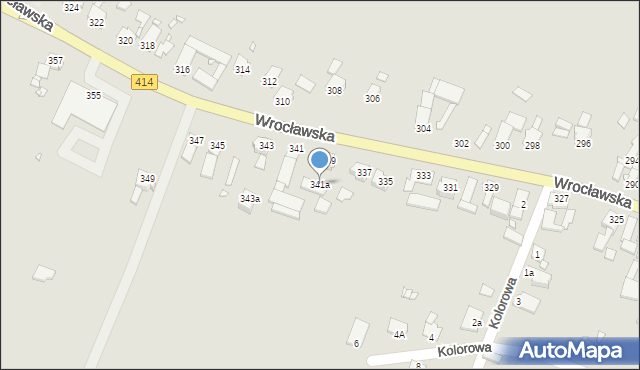 Opole, Wrocławska, 341a, mapa Opola