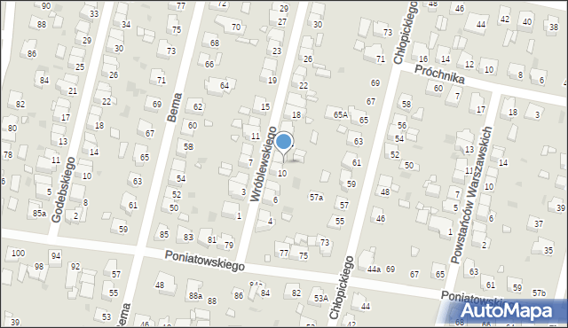 Ostrów Wielkopolski, Wróblewskiego Walerego, gen., 12, mapa Ostrów Wielkopolski