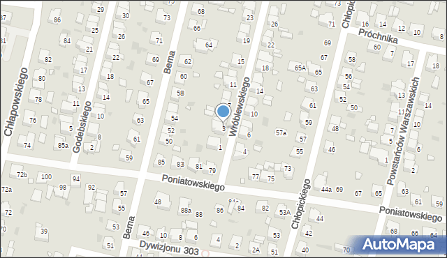 Ostrów Wielkopolski, Wróblewskiego Walerego, gen., 3, mapa Ostrów Wielkopolski