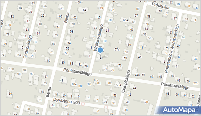 Ostrów Wielkopolski, Wróblewskiego Walerego, gen., 4, mapa Ostrów Wielkopolski