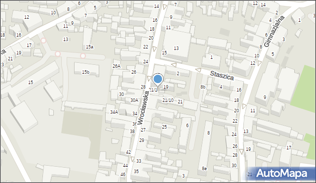 Ostrów Wielkopolski, Wrocławska, 21/2, mapa Ostrów Wielkopolski