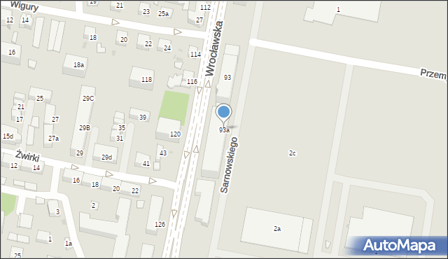 Ostrów Wielkopolski, Wrocławska, 93a, mapa Ostrów Wielkopolski