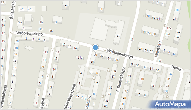 Oświęcim, Wróblewskiego Zygmunta, gen., 20, mapa Oświęcimia