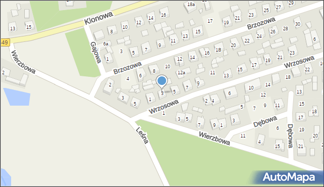 Palaty, Wrzosowa, 3, mapa Palaty