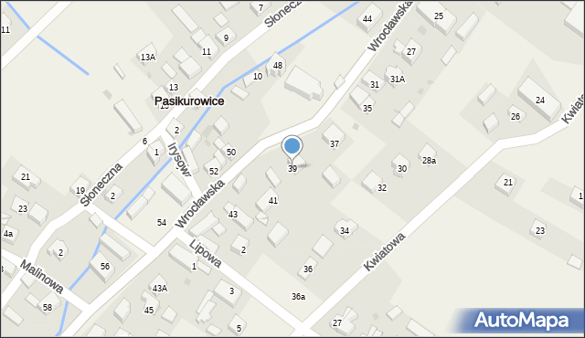 Pasikurowice, Wrocławska, 39, mapa Pasikurowice