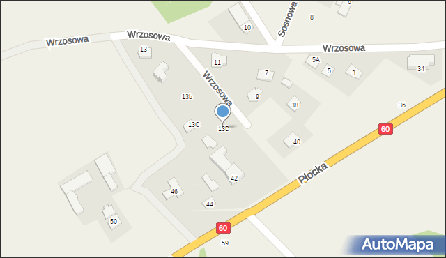 Pęchcin, Wrzosowa, 13D, mapa Pęchcin