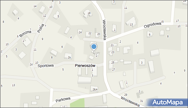 Pierwoszów, Wrocławska, 26, mapa Pierwoszów