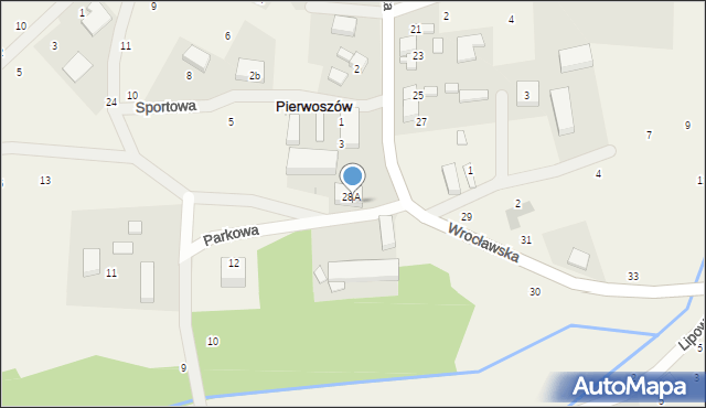 Pierwoszów, Wrocławska, 28b, mapa Pierwoszów