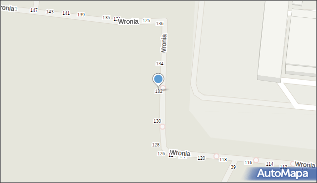 Piotrków Trybunalski, Wronia, 132, mapa Piotrków Trybunalski