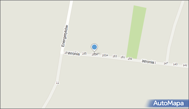 Piotrków Trybunalski, Wronia, 165A, mapa Piotrków Trybunalski
