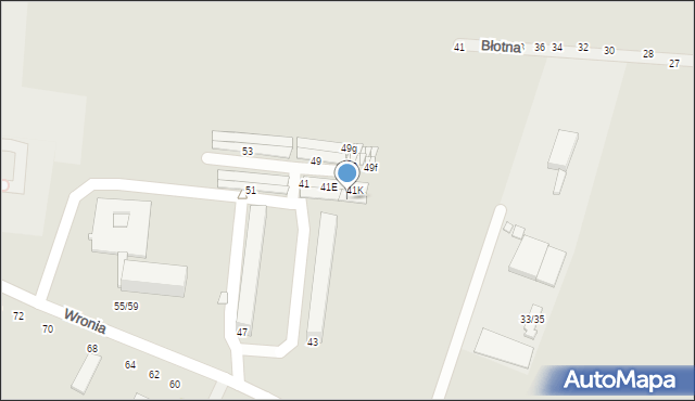 Piotrków Trybunalski, Wronia, 45J, mapa Piotrków Trybunalski