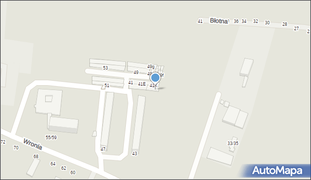 Piotrków Trybunalski, Wronia, 45M, mapa Piotrków Trybunalski