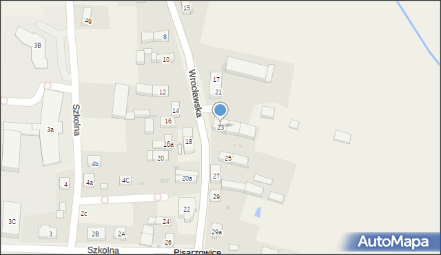 Pisarzowice, Wrocławska, 23, mapa Pisarzowice