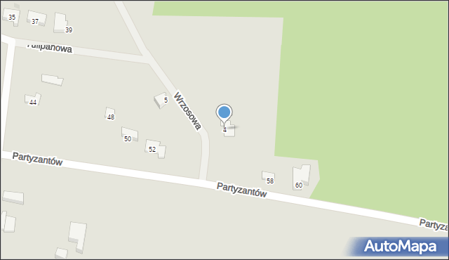 Poddębice, Wrzosowa, 4, mapa Poddębice