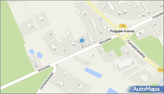 Podgajek, Wrzoska, 14, mapa Podgajek