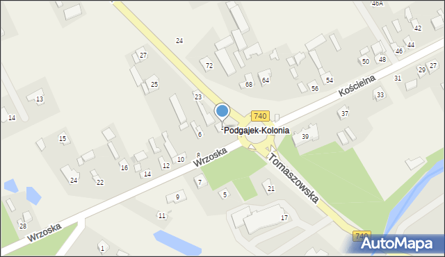 Podgajek, Wrzoska, 4, mapa Podgajek