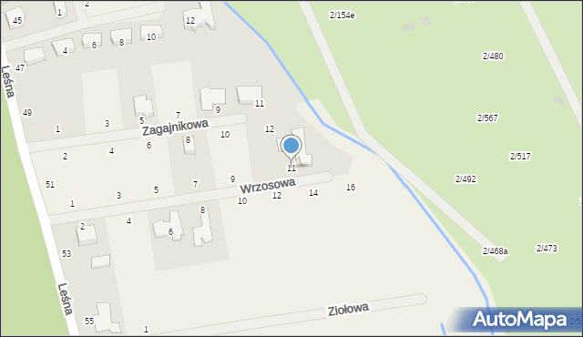 Pokrzywnica, Wrzosowa, 11, mapa Pokrzywnica