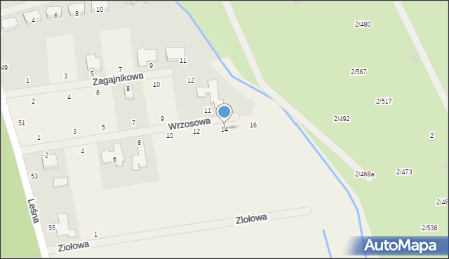 Pokrzywnica, Wrzosowa, 14, mapa Pokrzywnica