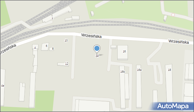 Poznań, Wrzesińska, 14, mapa Poznania