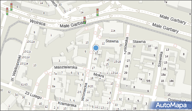 Poznań, Wroniecka, 14, mapa Poznania