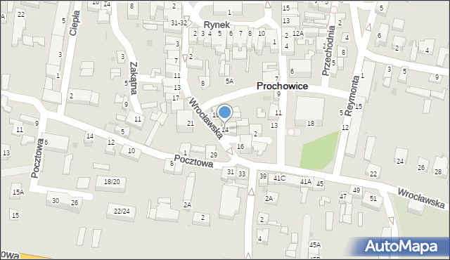 Prochowice, Wrocławska, 14, mapa Prochowice