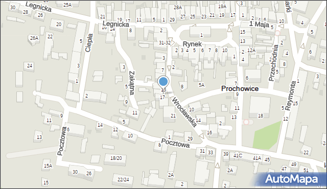 Prochowice, Wrocławska, 15, mapa Prochowice