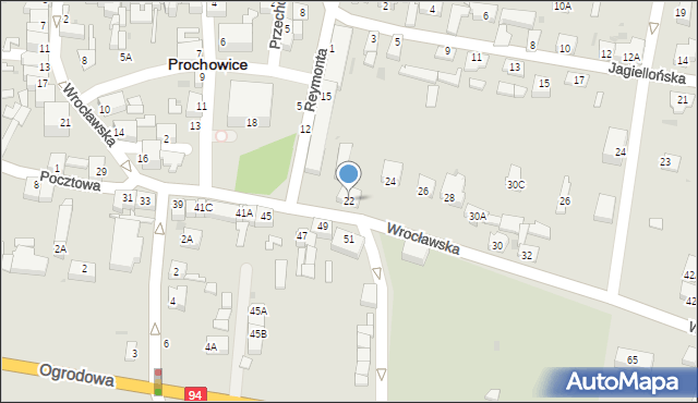 Prochowice, Wrocławska, 22, mapa Prochowice