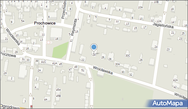 Prochowice, Wrocławska, 24, mapa Prochowice