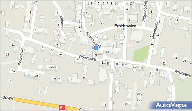 Prochowice, Wrocławska, 29, mapa Prochowice