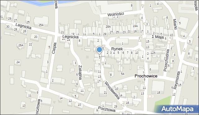 Prochowice, Wrocławska, 3, mapa Prochowice