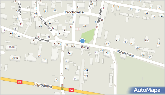 Prochowice, Wrocławska, 41A, mapa Prochowice