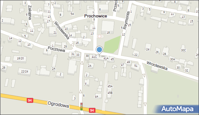 Prochowice, Wrocławska, 41B, mapa Prochowice