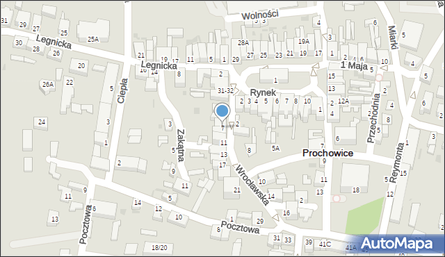 Prochowice, Wrocławska, 7, mapa Prochowice