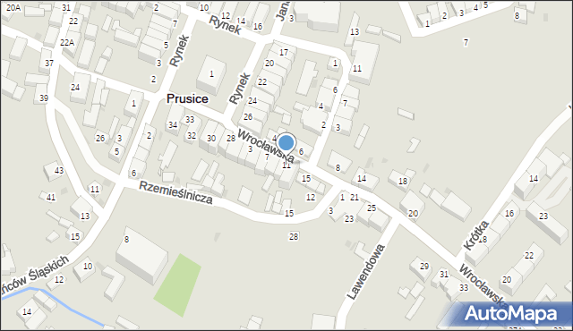 Prusice, Wrocławska, 11, mapa Prusice