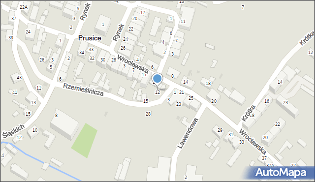 Prusice, Wrocławska, 12, mapa Prusice