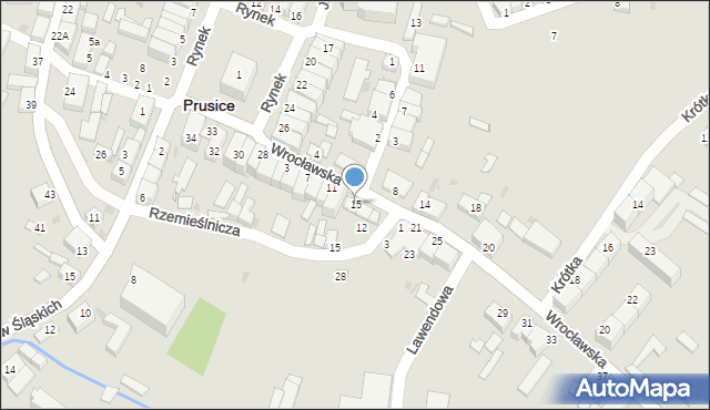 Prusice, Wrocławska, 15, mapa Prusice