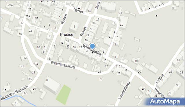 Prusice, Wrocławska, 7, mapa Prusice