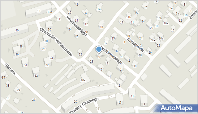 Przemyśl, Wróblewskiego Walerego, gen., 5, mapa Przemyśla