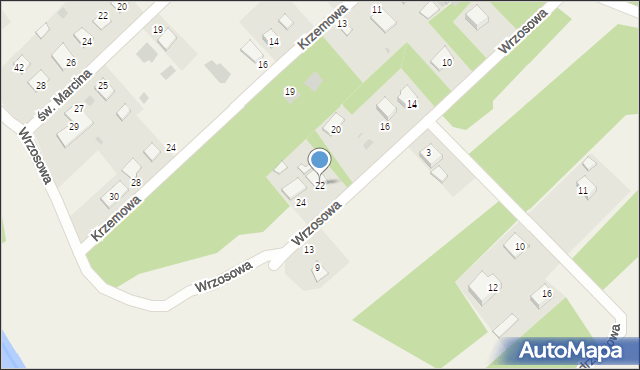 Przyszów, Wrzosowa, 22, mapa Przyszów