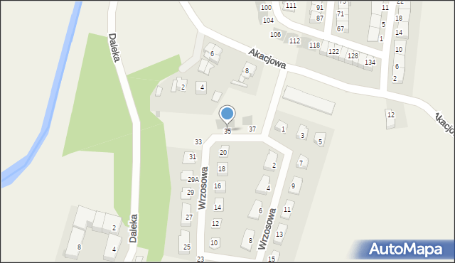 Pszenno, Wrzosowa, 35, mapa Pszenno