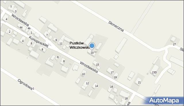 Pustków Wilczkowski, Wrocławska, 13, mapa Pustków Wilczkowski