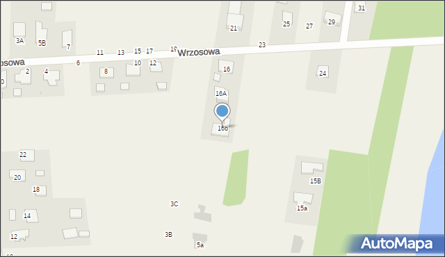 Pysznica, Wrzosowa, 16b, mapa Pysznica