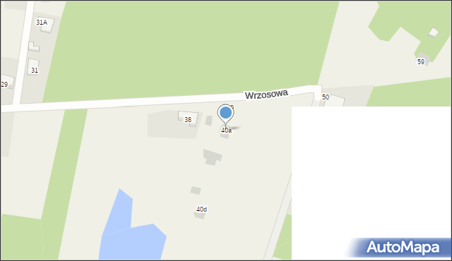 Pysznica, Wrzosowa, 40a, mapa Pysznica