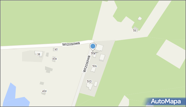 Pysznica, Wrzosowa, 50a, mapa Pysznica