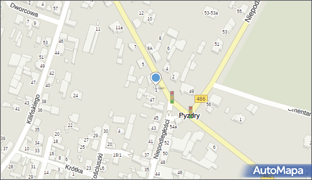 Pyzdry, Wrzesińska, 1, mapa Pyzdry