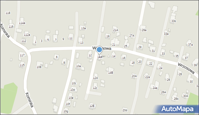 Radlin, Wrzosowa, 14A, mapa Radlin