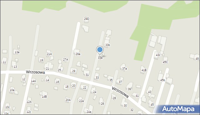 Radlin, Wrzosowa, 33a, mapa Radlin