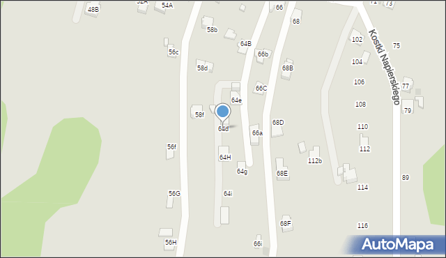 Radlin, Wrzosowa, 64d, mapa Radlin